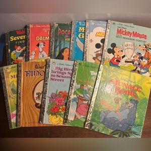 Bundle of 11 Vintage Little Golden Books Various Age and Conditions Children’s